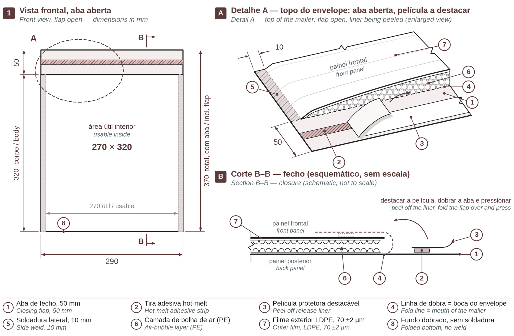 Technical drawing of the product
