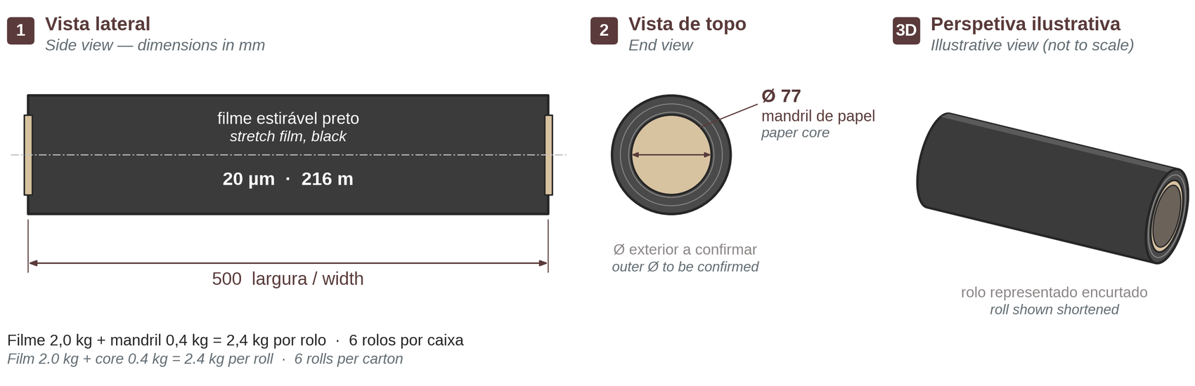 Technical drawing of the product
