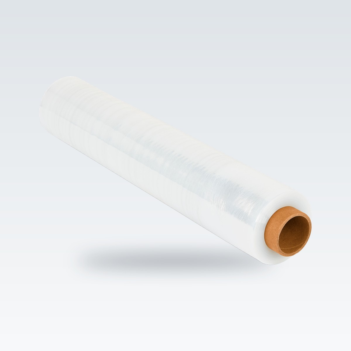 A hand roll of clear stretch film