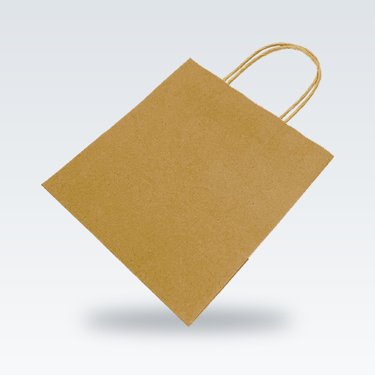 A kraft carrier bag at an angle