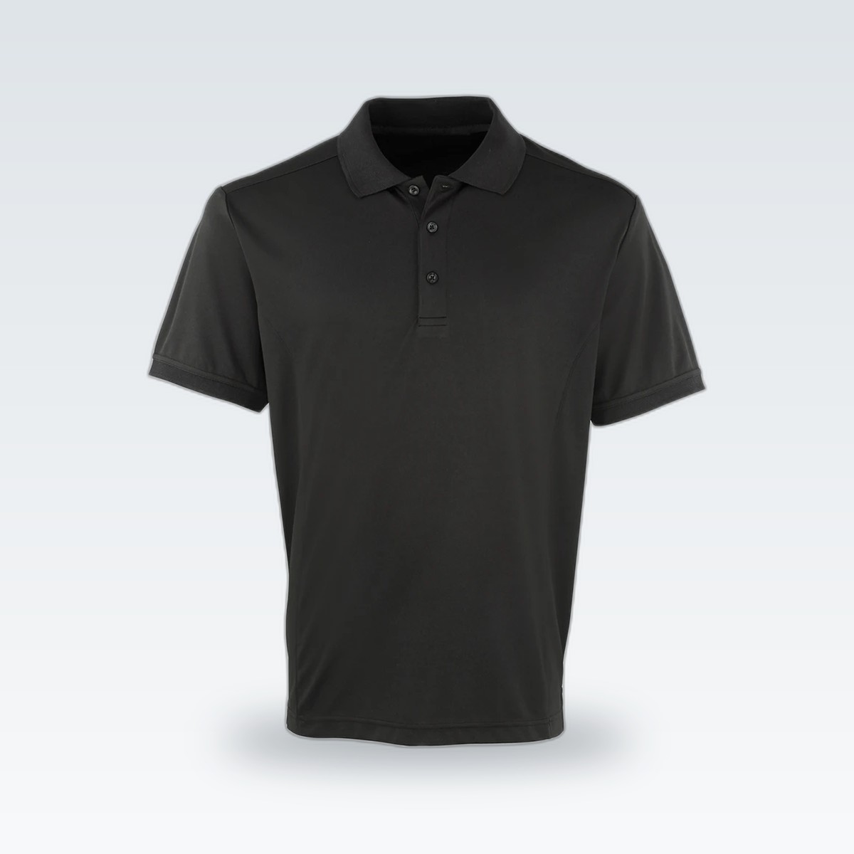 A black polo shirt
