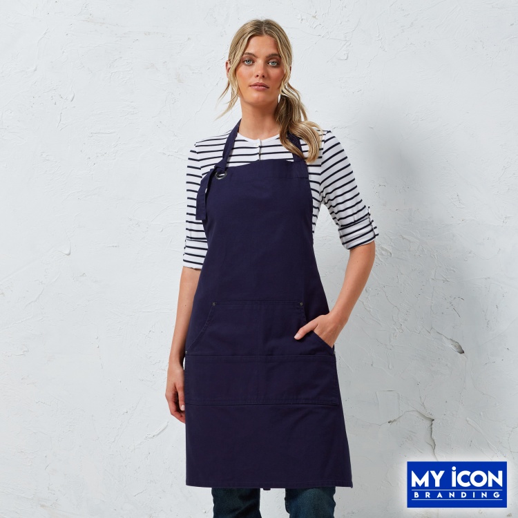 Professional cotton apron with embroidered logo