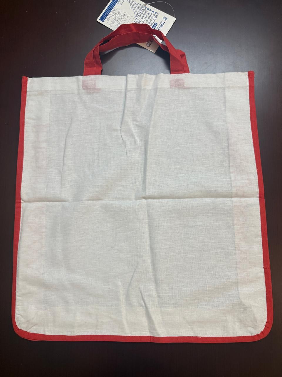 Embroidered cotton shopping bag with custom logo