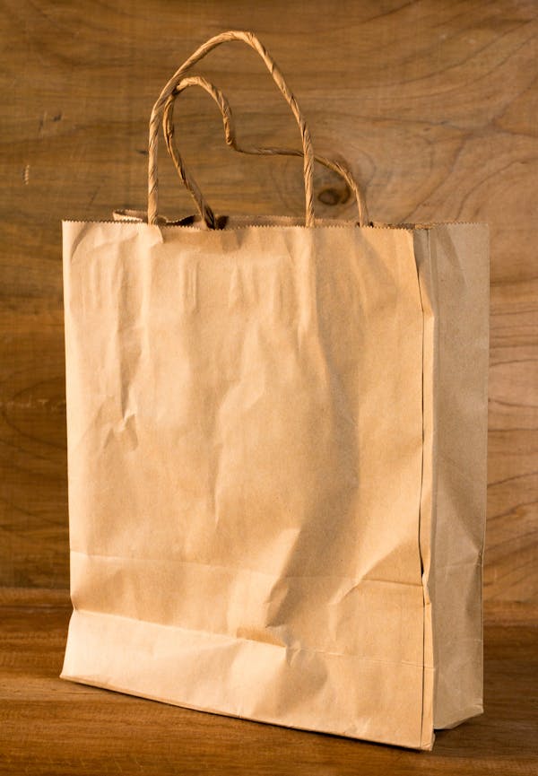 Brown kraft paper bags with handles